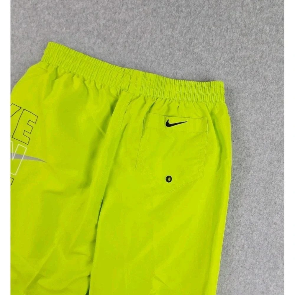 Nike Swim Boys Size Small Swimming Trunks Shorts Green Logo Bathing Suit NEW